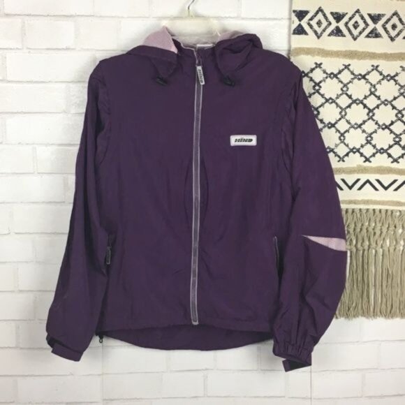 Hind Purple Windbreaker Jacket With Hood & Mesh Accents - Picture 1 of 8